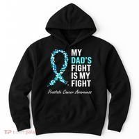 Family Dad Prostate Cancer Awareness Light Blue Ribbon Hoodie thumb 0