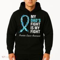Family Dad Prostate Cancer Awareness Light Blue Ribbon Hoodie thumb 2