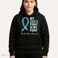 Family Dad Prostate Cancer Awareness Light Blue Ribbon Hoodie thumb 5