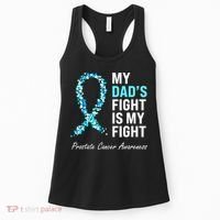 Family Dad Prostate Cancer Awareness Light Blue Ribbon Women's Tank Top thumb 0