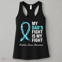 Family Dad Prostate Cancer Awareness Light Blue Ribbon Women's Tank Top thumb 3
