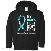 Family Dad Prostate Cancer Awareness Light Blue Ribbon Toddler Hoodie thumb 0