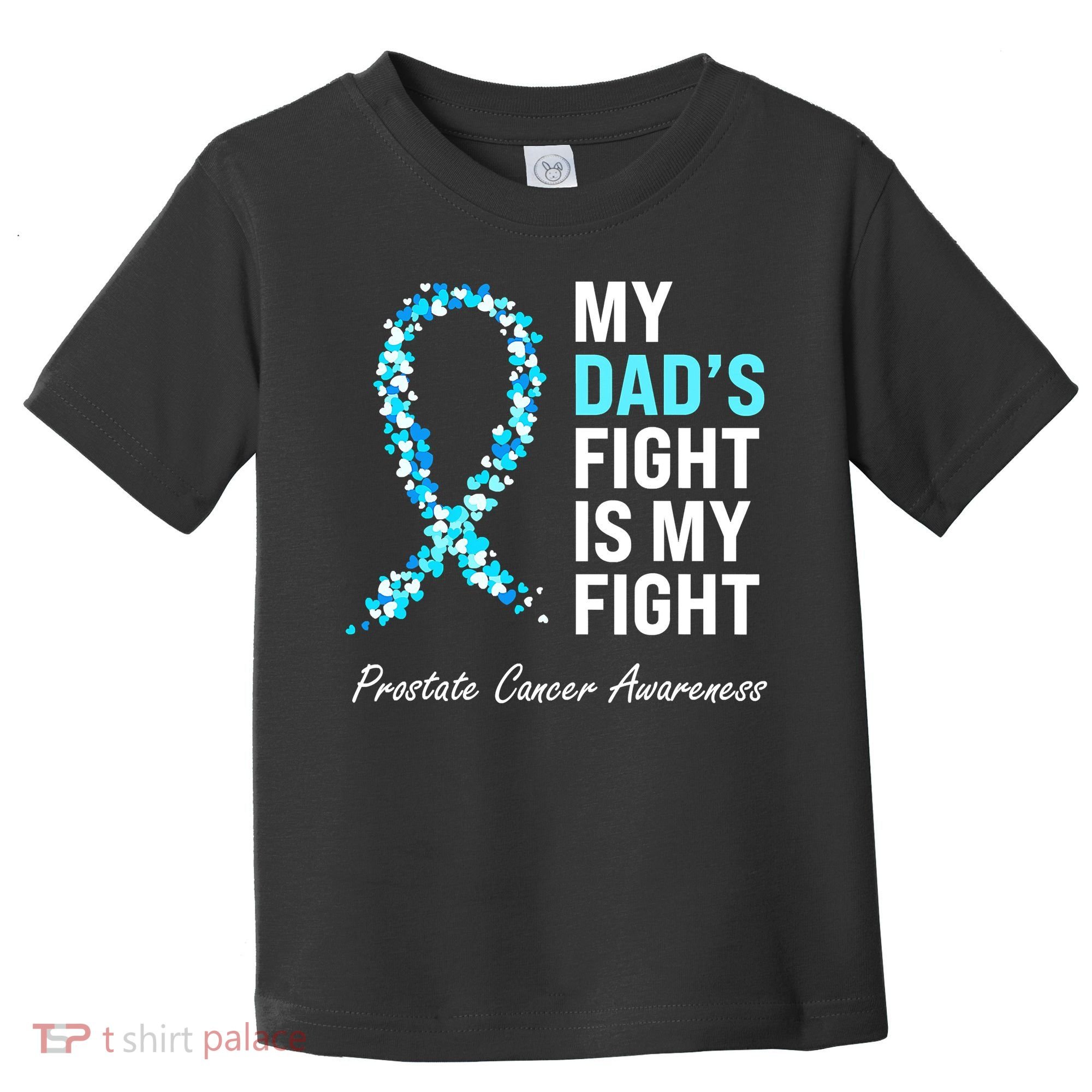 Family Dad Prostate Cancer Awareness Light Blue Ribbon Toddler T-Shirt