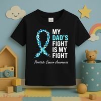Family Dad Prostate Cancer Awareness Light Blue Ribbon Toddler T-Shirt thumb 3