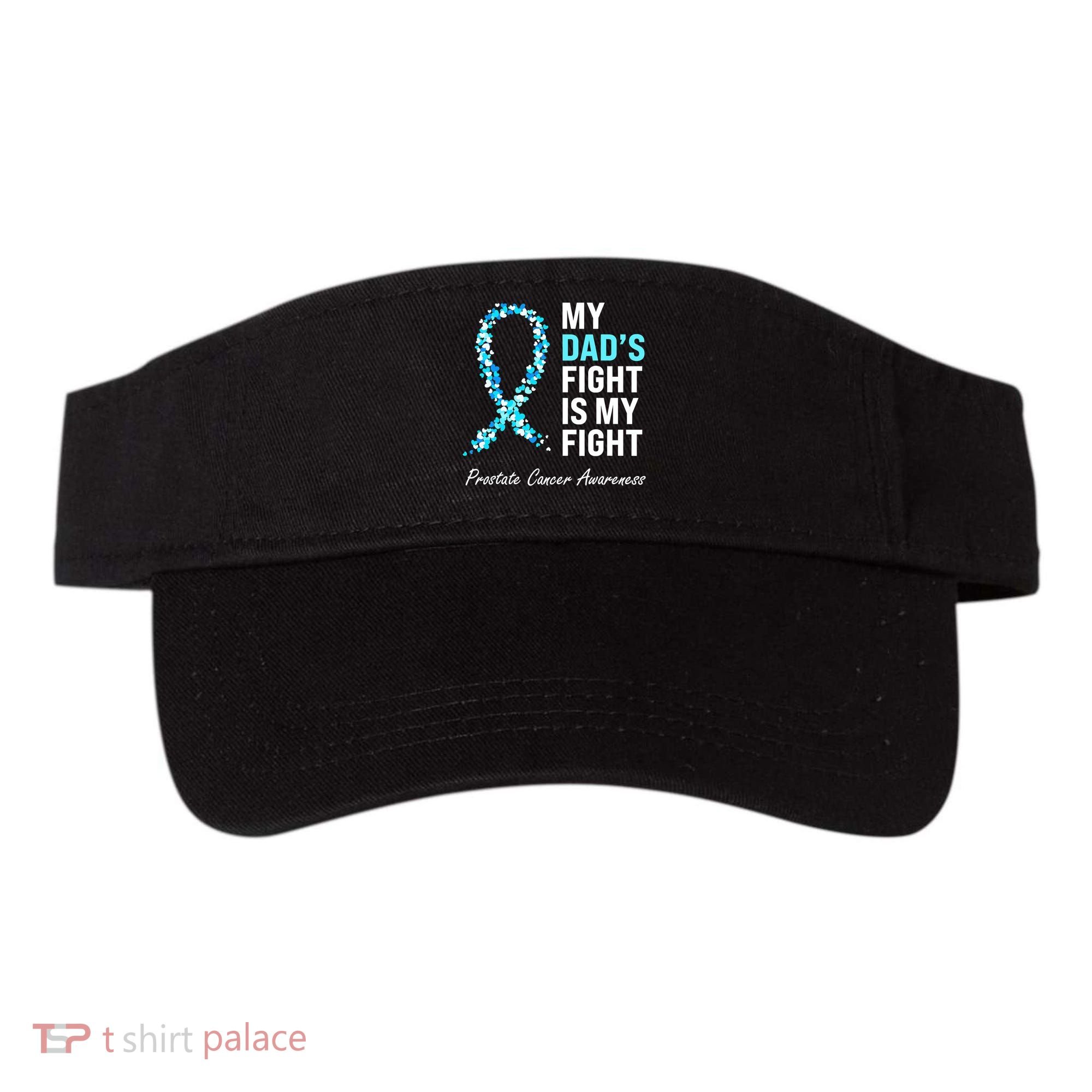 Family Dad Prostate Cancer Awareness Light Blue Ribbon Visor