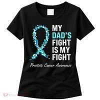 Family Dad Prostate Cancer Awareness Light Blue Ribbon Women's T-Shirt thumb 0