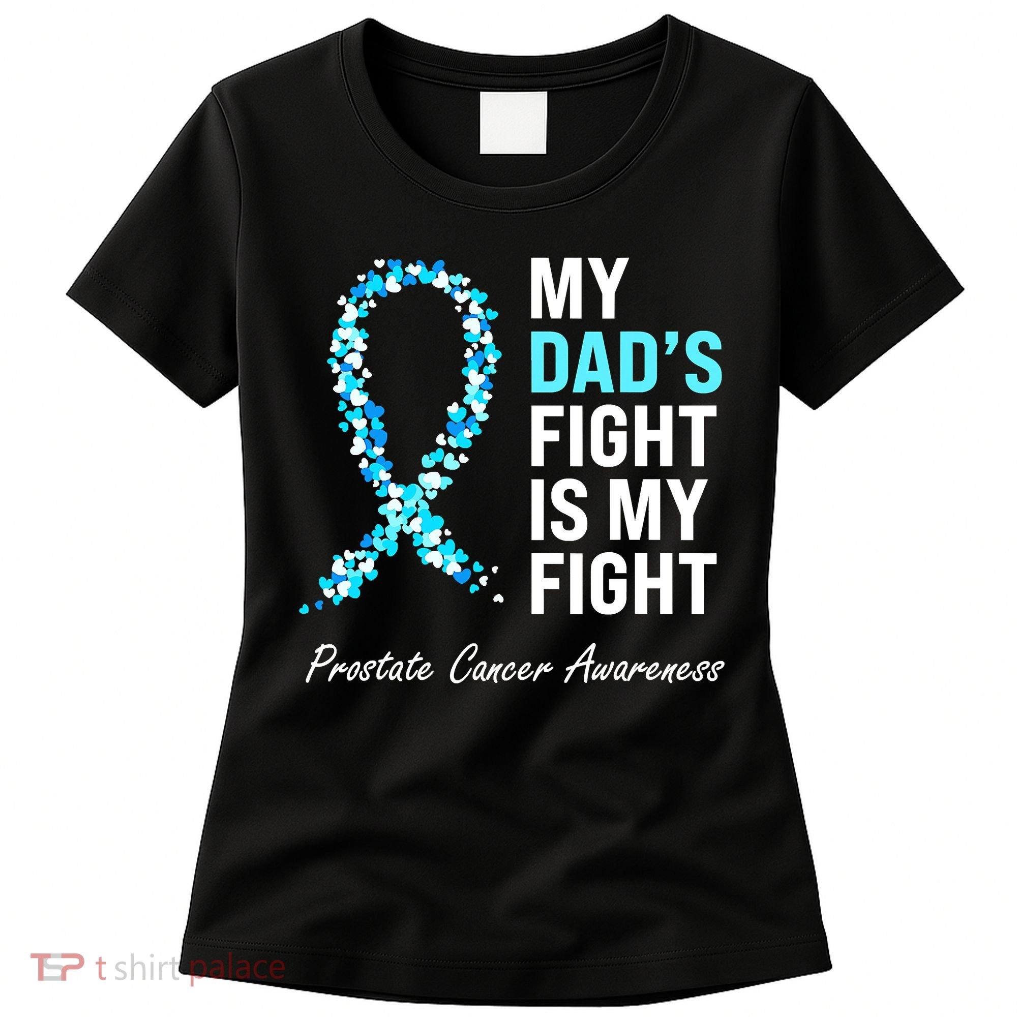 Family Dad Prostate Cancer Awareness Light Blue Ribbon Women's T-Shirt