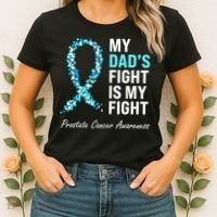 Family Dad Prostate Cancer Awareness Light Blue Ribbon Women's T-Shirt thumb 2