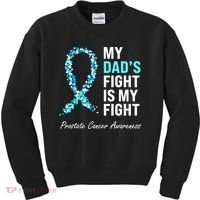 Family Dad Prostate Cancer Awareness Light Blue Ribbon Kids Sweatshirt thumb 0