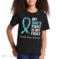 Family Dad Prostate Cancer Awareness Light Blue Ribbon Kids T-Shirt thumb 2