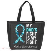 Family Dad Prostate Cancer Awareness Light Blue Ribbon Tote Bag thumb 0
