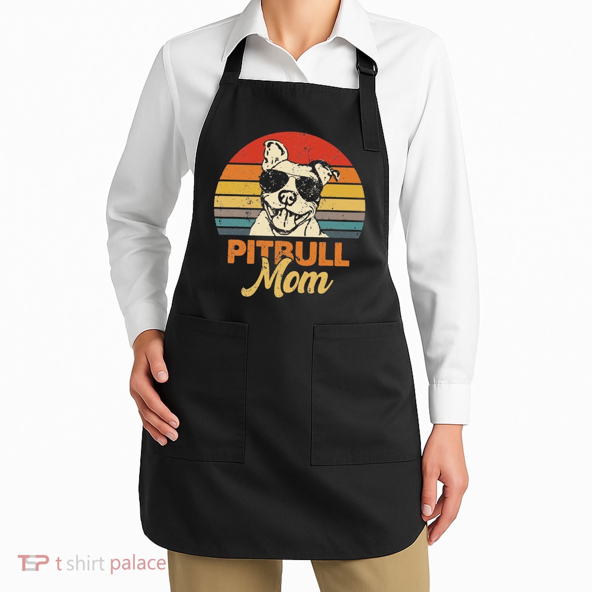 Funny Dog Pitbull Mom Pittie Mom Mother's Day Apron