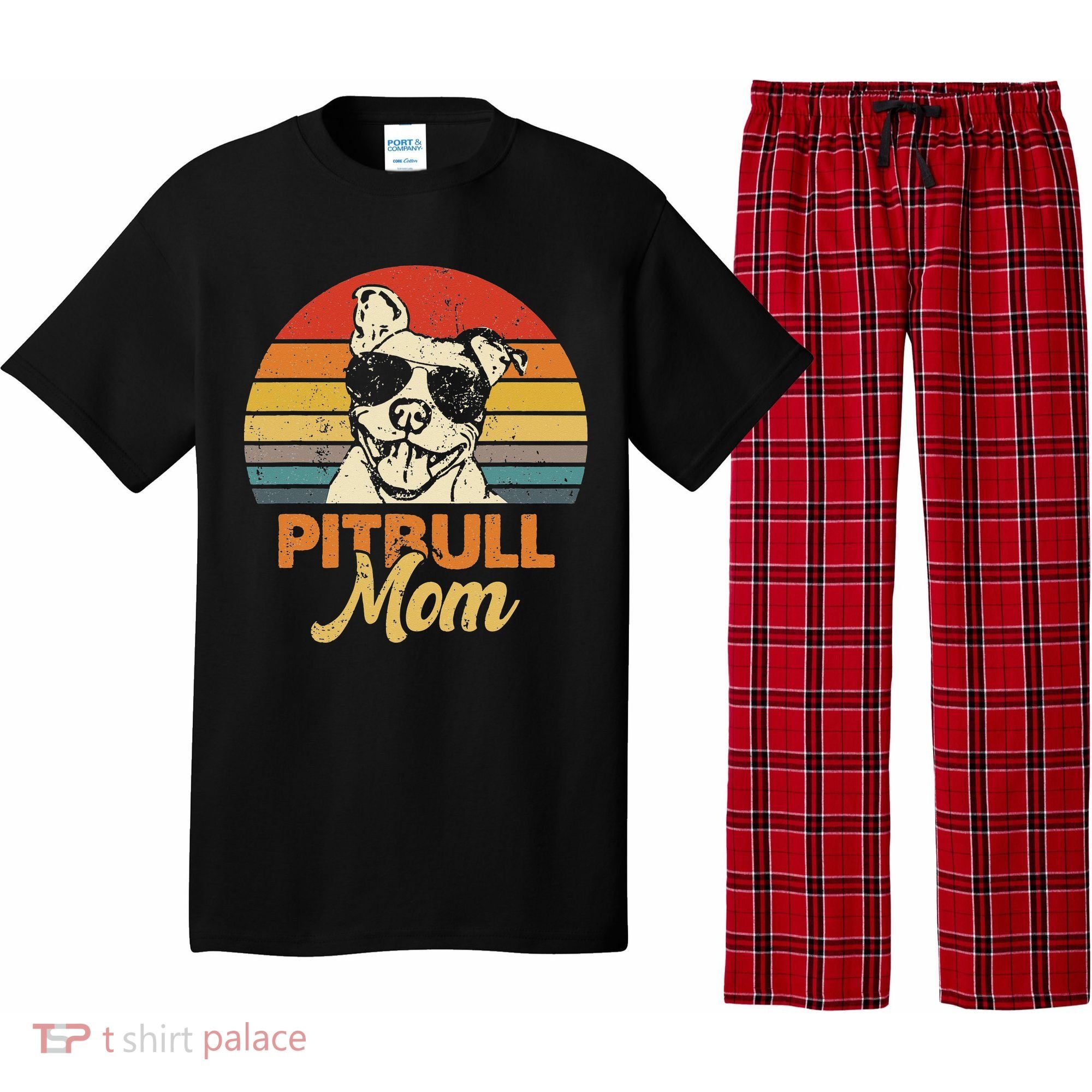 Funny Dog Pitbull Mom Pittie Mom Mother's Day Pajama Set