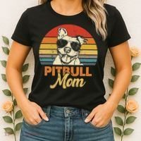 Funny Dog Pitbull Mom Pittie Mom Mother's Day Women's T-Shirt thumb 2