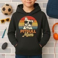 Funny Dog Pitbull Mom Pittie Mom Mother's Day Kids Hoodie thumb 2