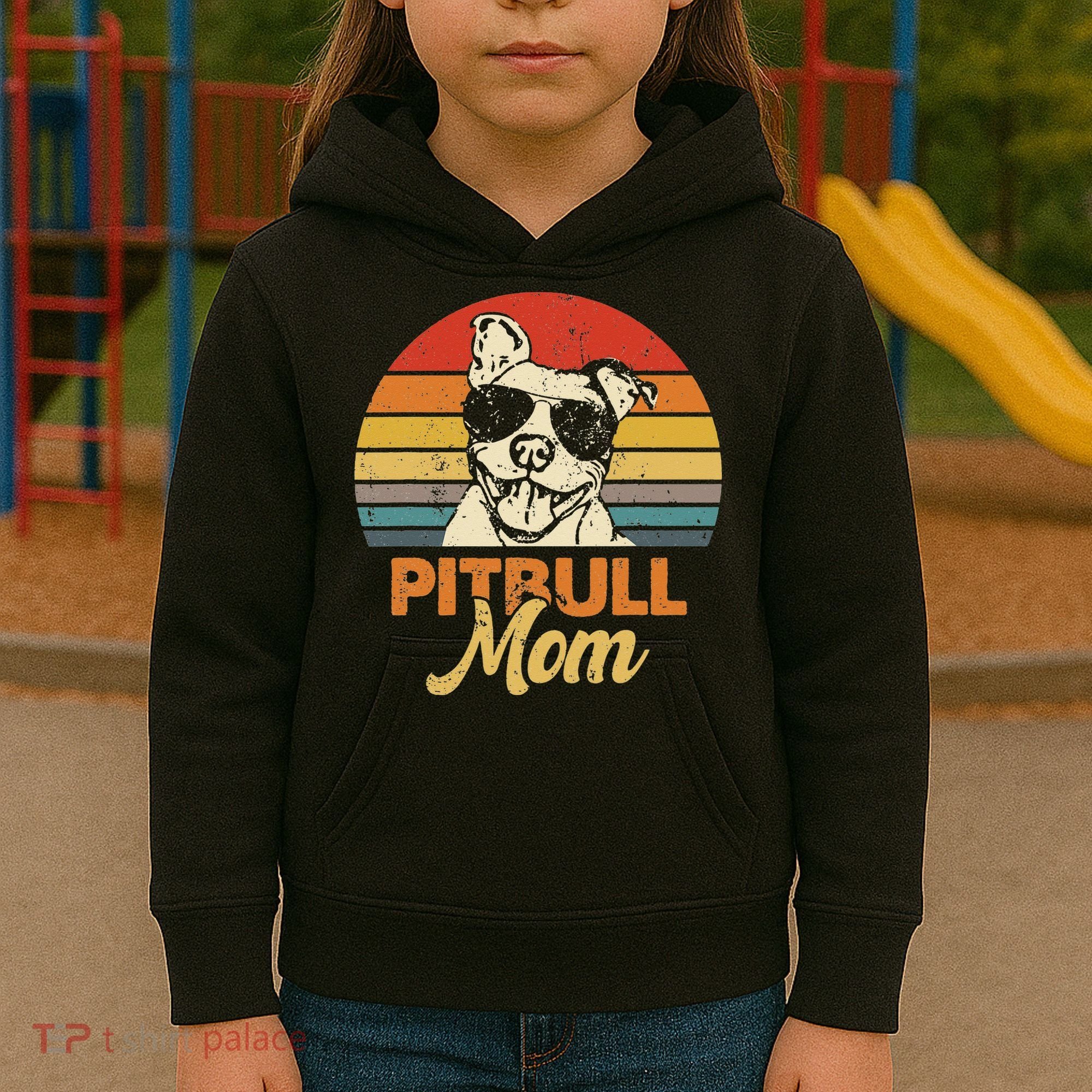 Funny Dog Pitbull Mom Pittie Mom Mother's Day Kids Hoodie