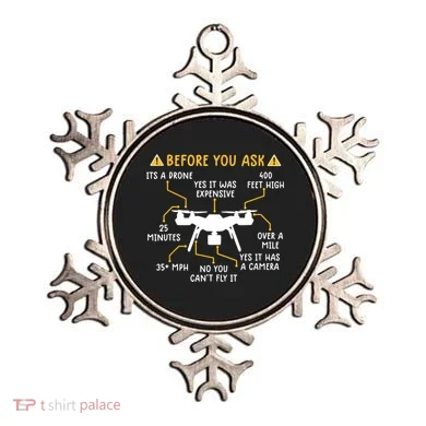 Funny Drone Pilot Shirts Before You Ask Drone Ornament