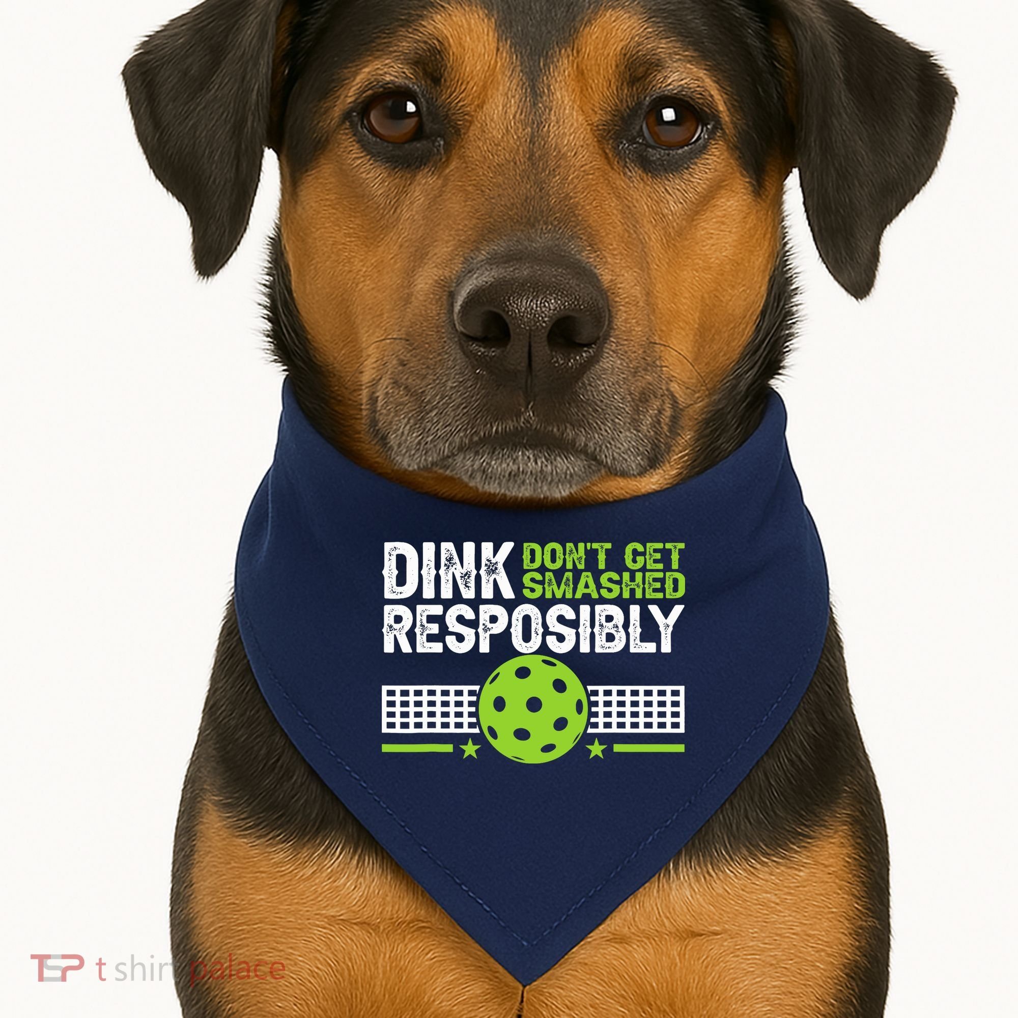 Funny Dink Responsibly Don't Get Smashed Pickleball USA-Made Doggie Bandana