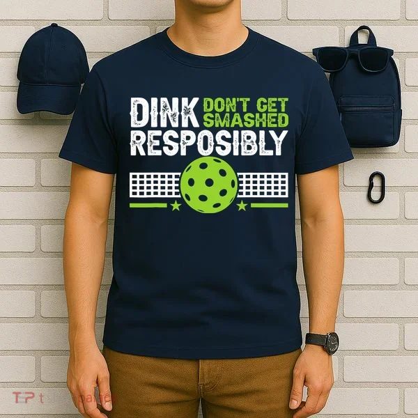 Funny Dink Responsibly Don't Get Smashed Pickleball T-Shirt