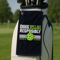 Funny Dink Responsibly Don't Get Smashed Pickleball Golf Towel thumb 2