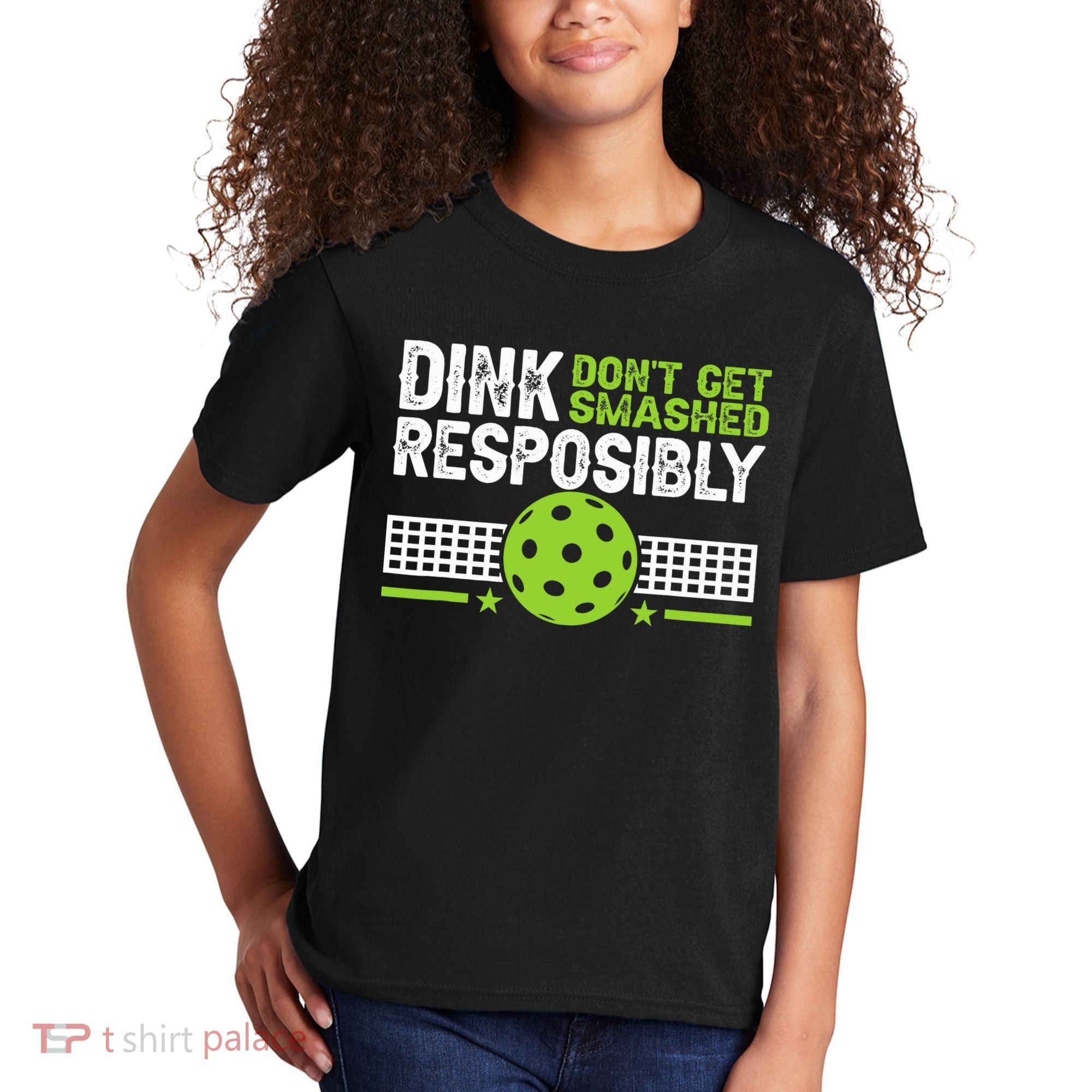 Funny Dink Responsibly Don't Get Smashed Pickleball Kids T-Shirt