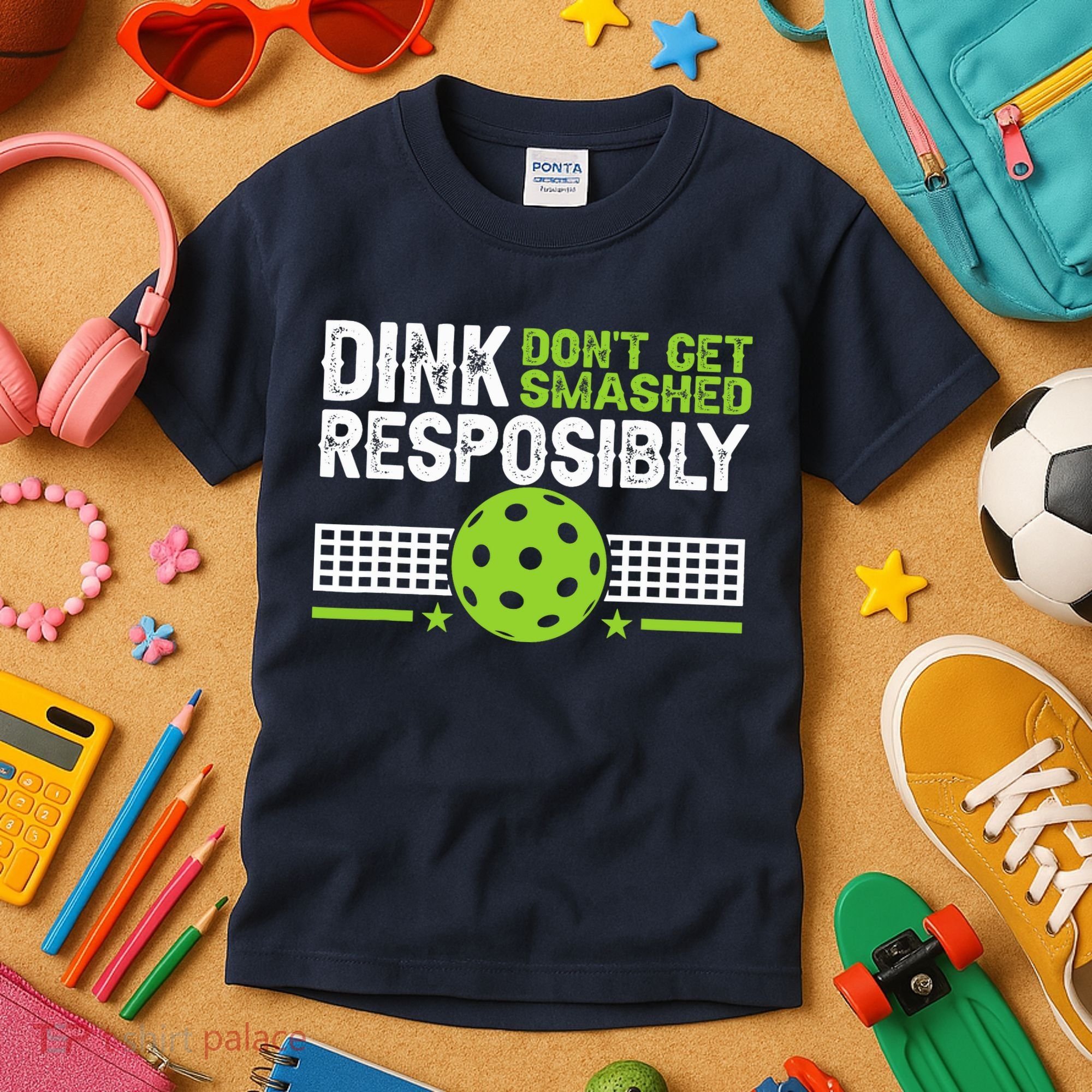 Funny Dink Responsibly Don't Get Smashed Pickleball Kids T-Shirt