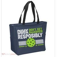 Funny Dink Responsibly Don't Get Smashed Pickleball Tote Bag thumb 2