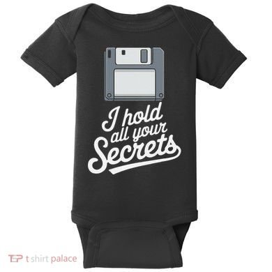 Floppy Disk Retro Tech Nostalgia Old School Computing Humor Baby Bodysuit