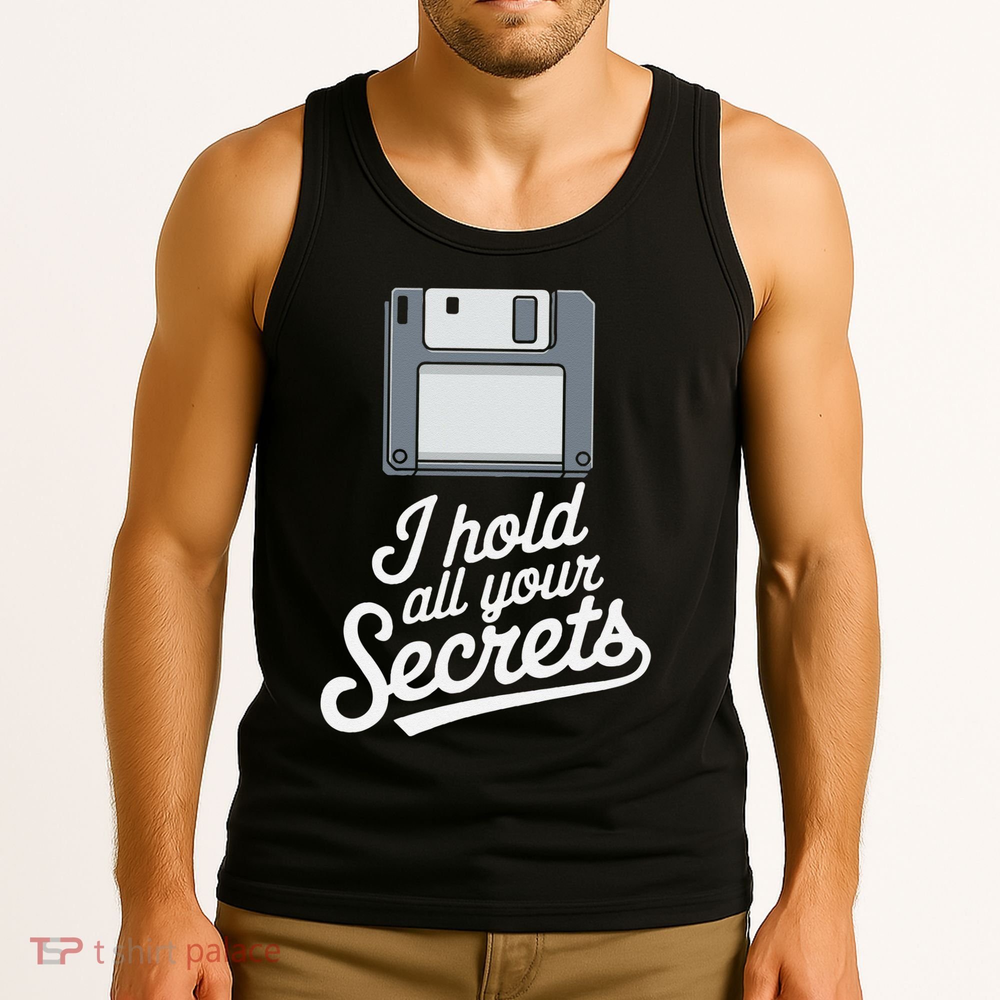 Floppy Disk Retro Tech Nostalgia Old School Computing Humor Tank Top
