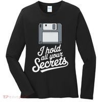 Floppy Disk Retro Tech Nostalgia Old School Computing Humor Women's Long Sleeve Shirt thumb 0