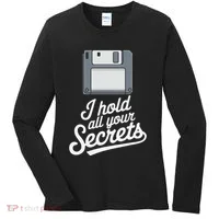 Floppy Disk Retro Tech Nostalgia Old School Computing Humor Women's Long Sleeve Shirt thumb 0