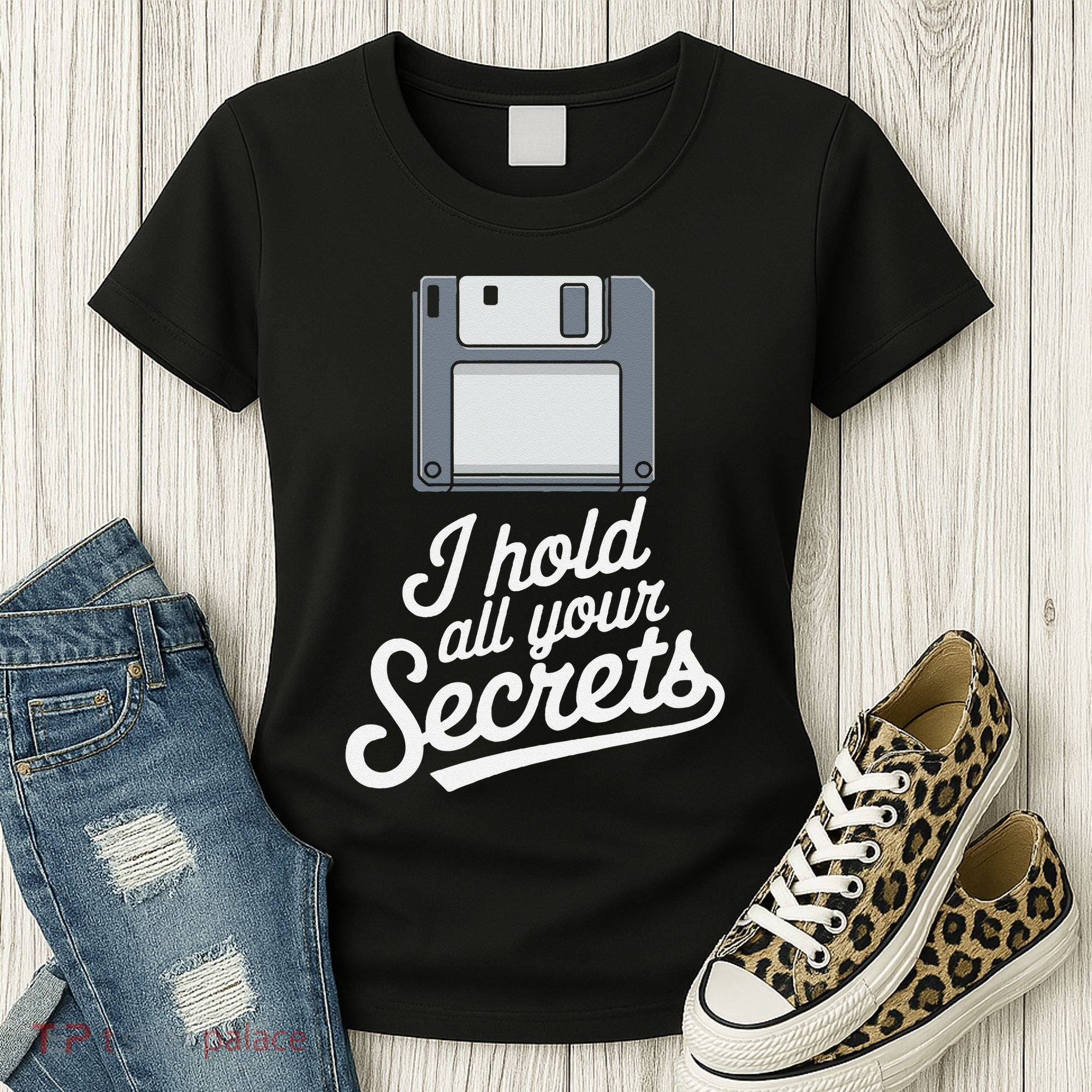 Floppy Disk Retro Tech Nostalgia Old School Computing Humor Women's T-Shirt