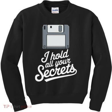 Floppy Disk Retro Tech Nostalgia Old School Computing Humor Kids Sweatshirt