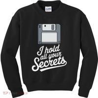 Floppy Disk Retro Tech Nostalgia Old School Computing Humor Kids Sweatshirt thumb 0
