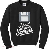 Floppy Disk Retro Tech Nostalgia Old School Computing Humor Kids Sweatshirt thumb 0