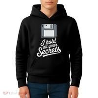 Floppy Disk Retro Tech Nostalgia Old School Computing Humor Kids Hoodie thumb 4