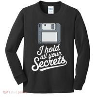 Floppy Disk Retro Tech Nostalgia Old School Computing Humor Kids Long Sleeve Shirt thumb 0