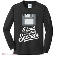 Floppy Disk Retro Tech Nostalgia Old School Computing Humor Kids Long Sleeve Shirt thumb 0