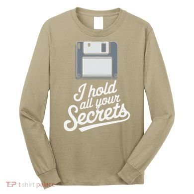 Floppy Disk Retro Tech Nostalgia Old School Computing Humor Long Sleeve Shirt