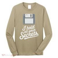 Floppy Disk Retro Tech Nostalgia Old School Computing Humor Long Sleeve Shirt thumb 0