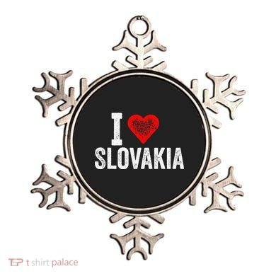 Funny Design Retro I Love Slovakia With A Red Heart Ornament