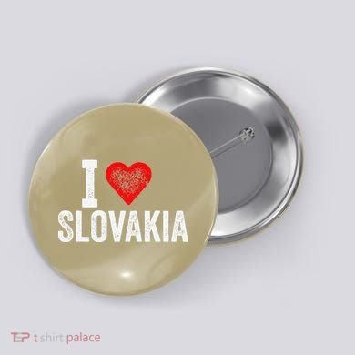 Funny Design Retro I Love Slovakia With A Red Heart Button