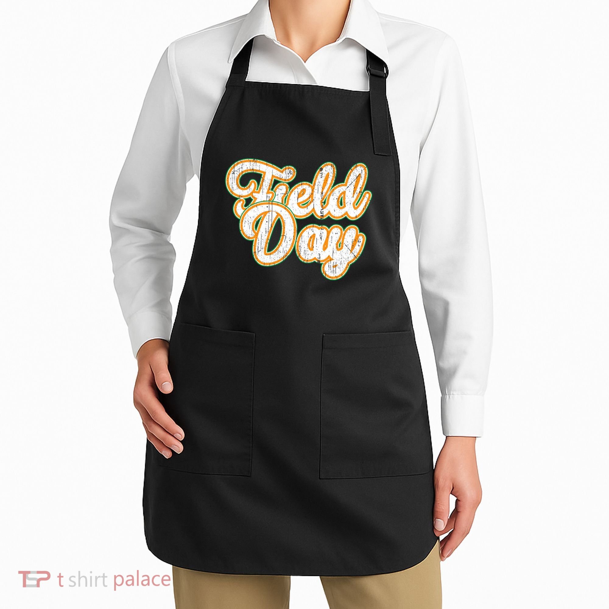 Field Day Retro Orange Field Day Games Adults Teachers Apron