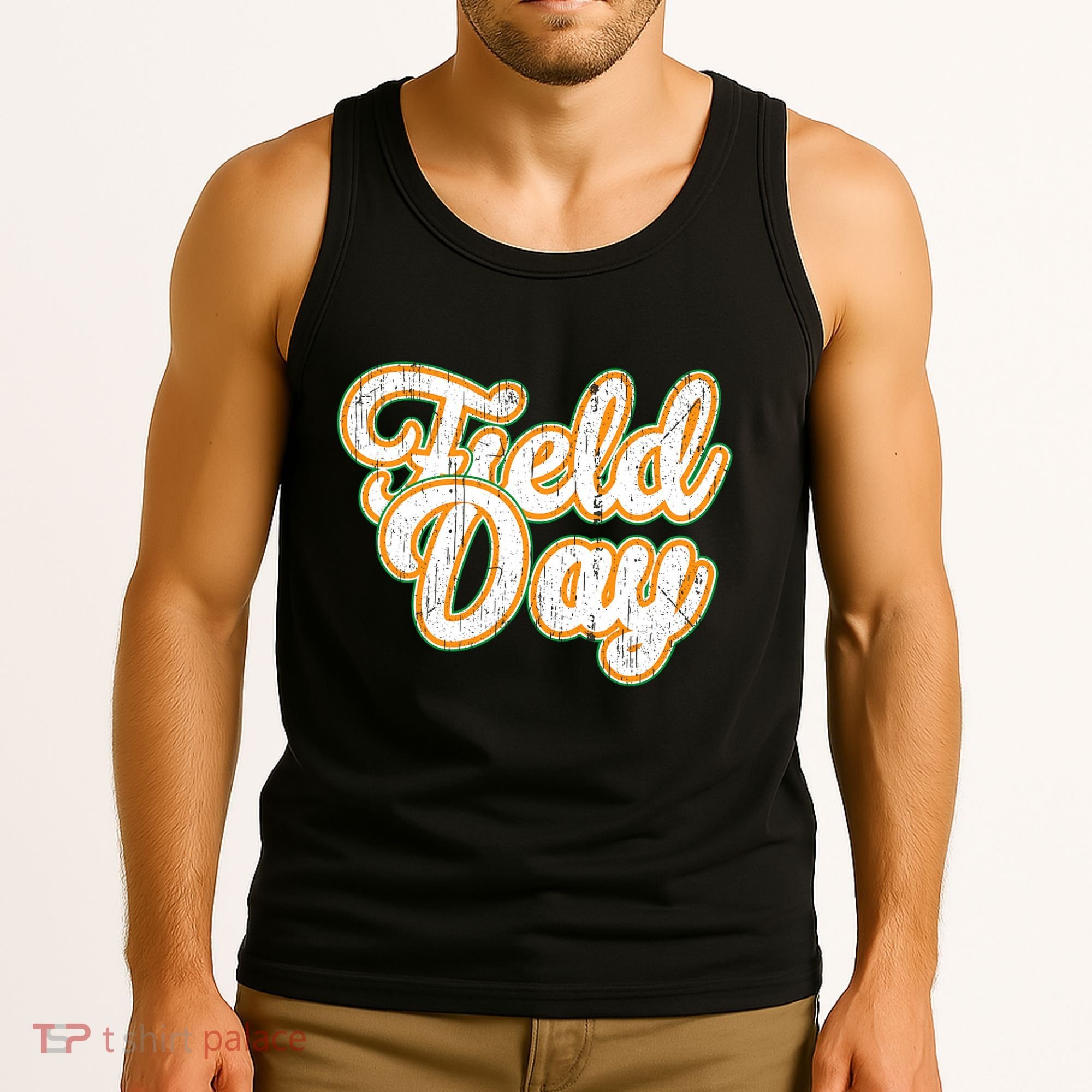 Field Day Retro Orange Field Day Games Adults Teachers Tank Top