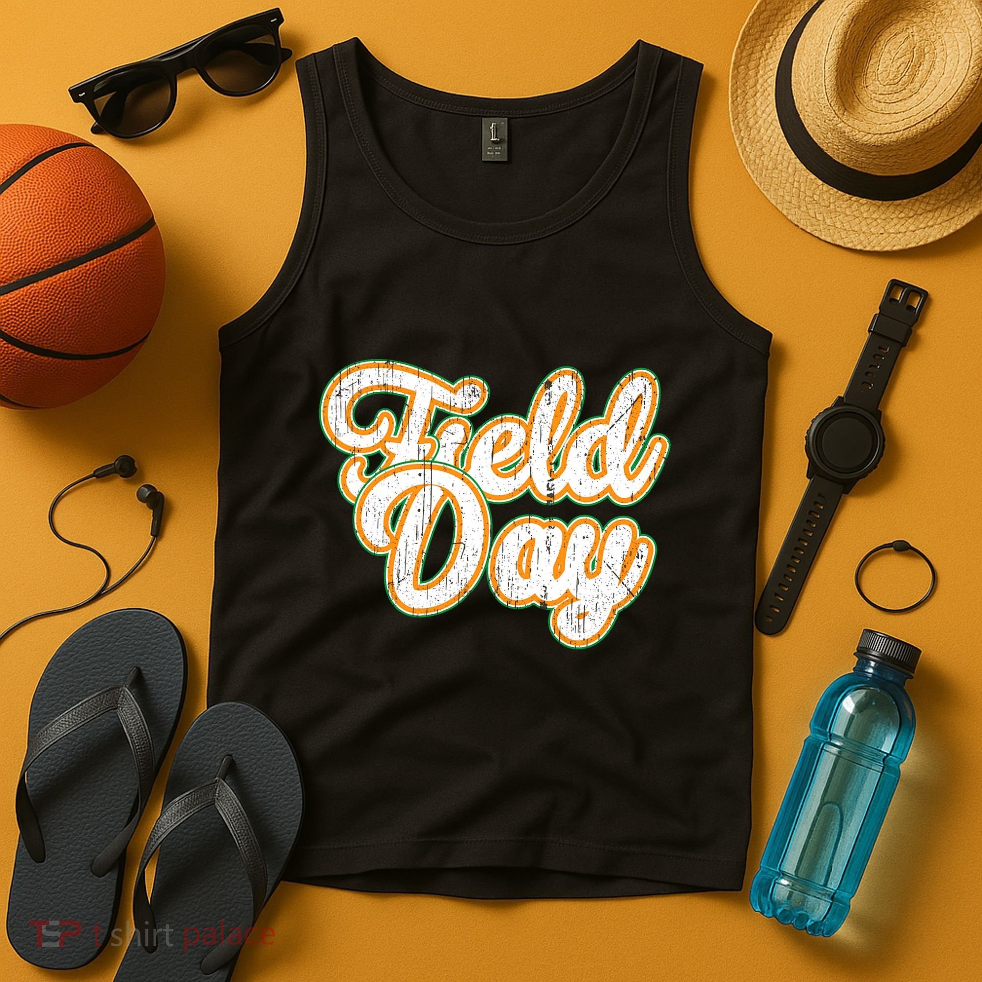 Field Day Retro Orange Field Day Games Adults Teachers Tank Top