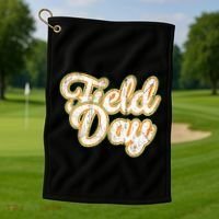 Field Day Retro Orange Field Day Games Adults Teachers Golf Towel thumb 1