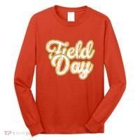 Field Day Retro Orange Field Day Games Adults Teachers Long Sleeve Shirt thumb 0