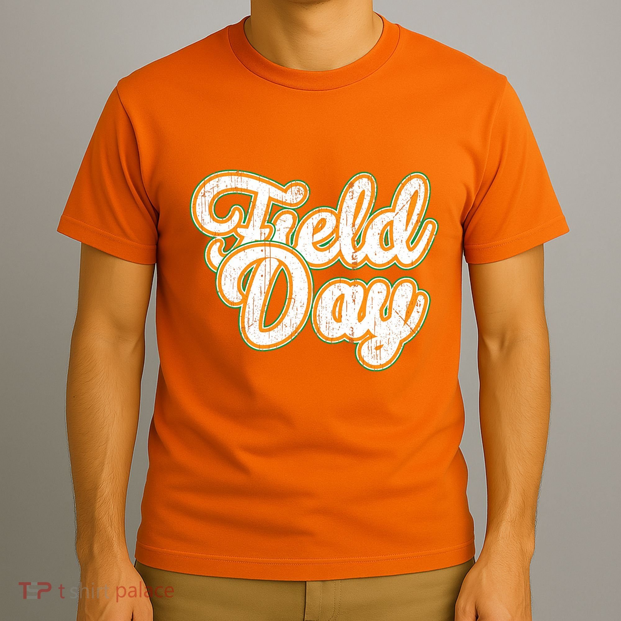 Field Day Retro Orange Field Day Games Adults Teachers T-Shirt