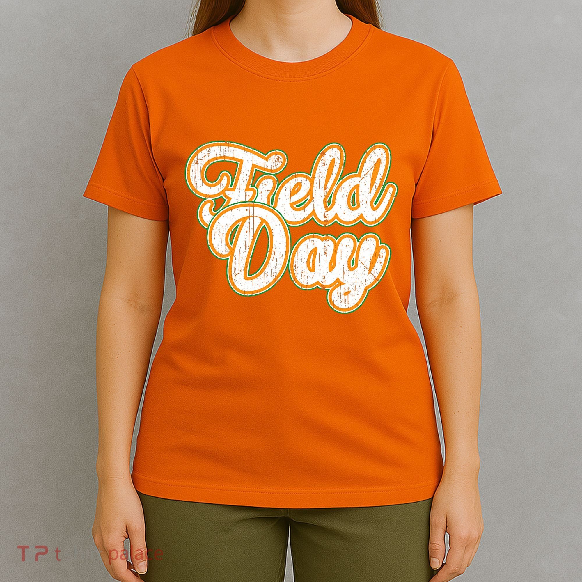 Field Day Retro Orange Field Day Games Adults Teachers T-Shirt
