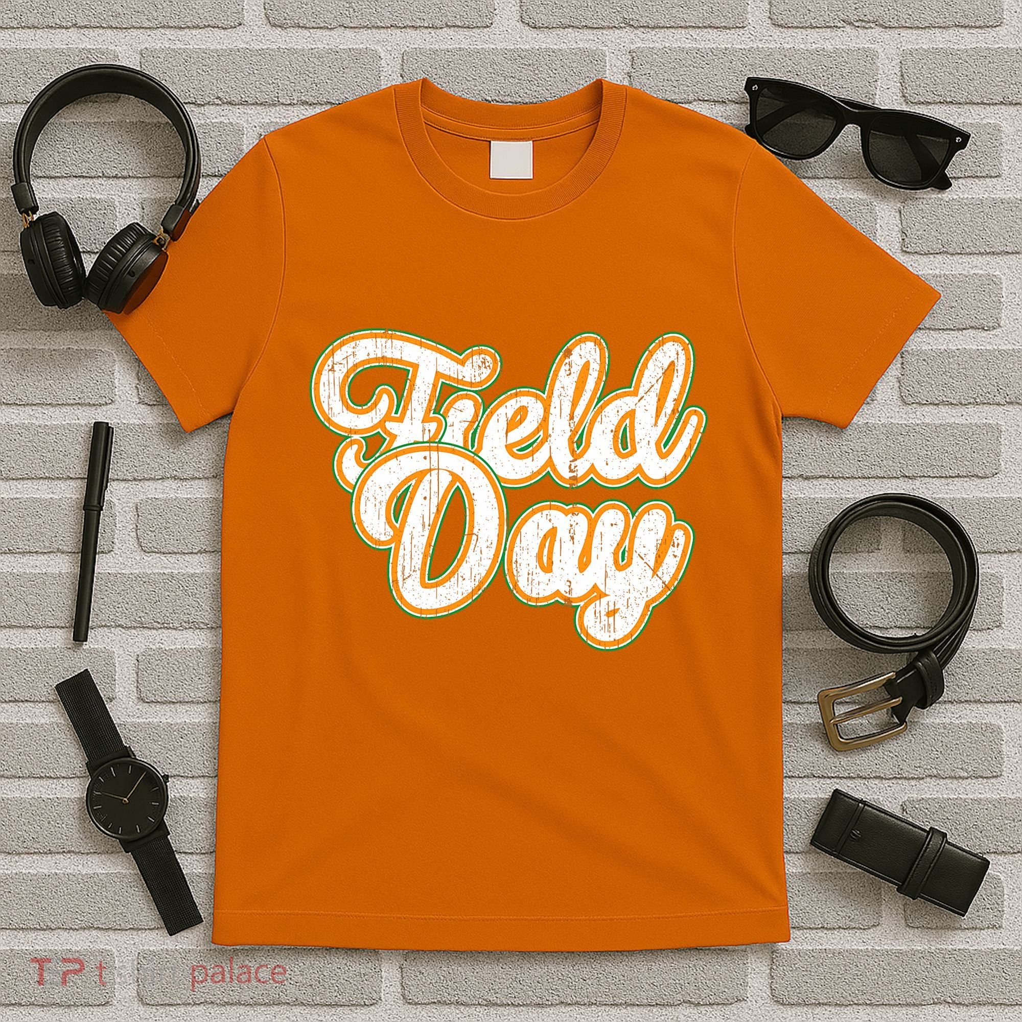 Field Day Retro Orange Field Day Games Adults Teachers T-Shirt